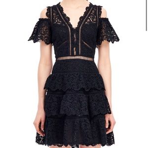 Cold shoulder lace crochet dress